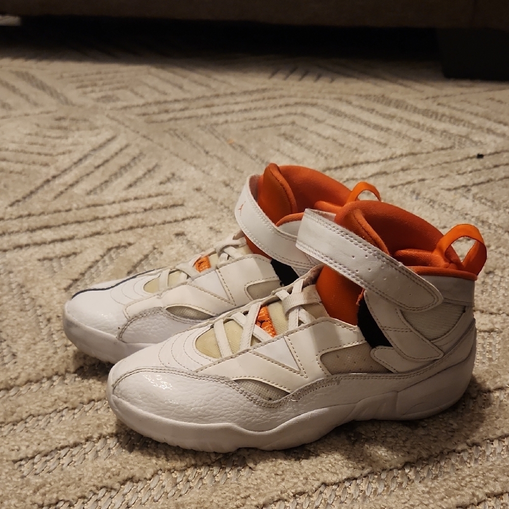 Kids High-Top Sneakers - White and Orange